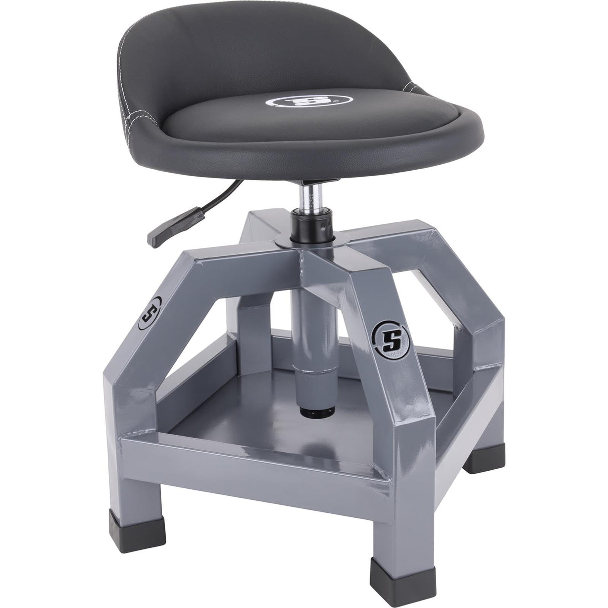 Heavy Duty Adjustable Height Rolling Shop Stool With Tool Tray Speedway Motors