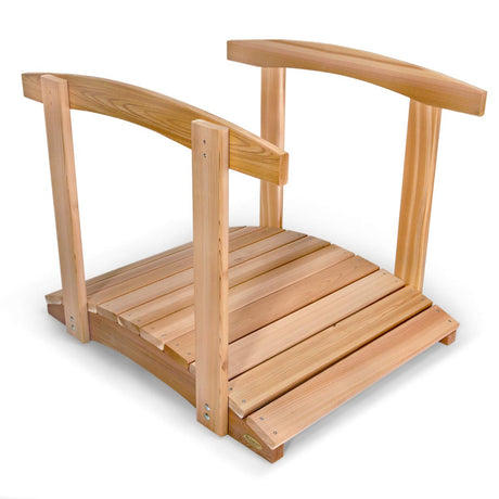 All Things Cedar FB36-R Garden Bridge with Side Rails | 3-Ft Cedar Wood Bridge for Gardens, Backyards & Streams | Easy to Assemble & Made from Untreated Western Red Cedar | 36x29x7 All Things Cedar