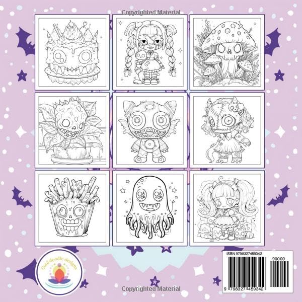 Creepy Cutie: Coloring Book for Adults and Teens Featuring Kimokawaii and Gothic inspired Creepy and Cute Creatures and Foods Lindesa