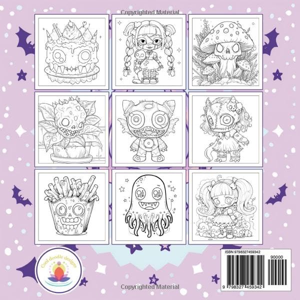 Creepy Cutie: Coloring Book for Adults and Teens Featuring Kimokawaii and Gothic inspired Creepy and Cute Creatures and Foods