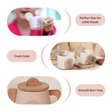 Smartwo Wooden Tea Set for Little Girls, 26 PCS Play Kitchen Accessories for Toddlers Princess Tea Party with Play Food, Pretend Play Tea Set Toy for Kids 1 2 3, Improve Imagination and Social Skills Smartwo