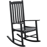 Greesum Outdoor Rocking Chair, Acacia High Back Oversized All-Weather Lounge Rocker with 320 lbs of Support for Patio, Garden, Deck, Porch,Brown Greesum