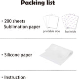 A-SUB Sublimation Paper 8.5x11 Inch-200 Sheets Heat Transfer Paper for Light Colored Fabric and Other Sublimation Blanks,Work with Inkjet Sublimation Printer and Sublimation Ink 125g A-SUB
