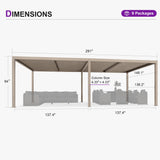 PURPLE LEAF Louvered Pergola 12' × 24' Outdoor Hardtop Gazebo Adjustable Aluminum Sun Shade for Deck Garden Backyard Patio Retractable Roof Canopy PURPLE LEAF