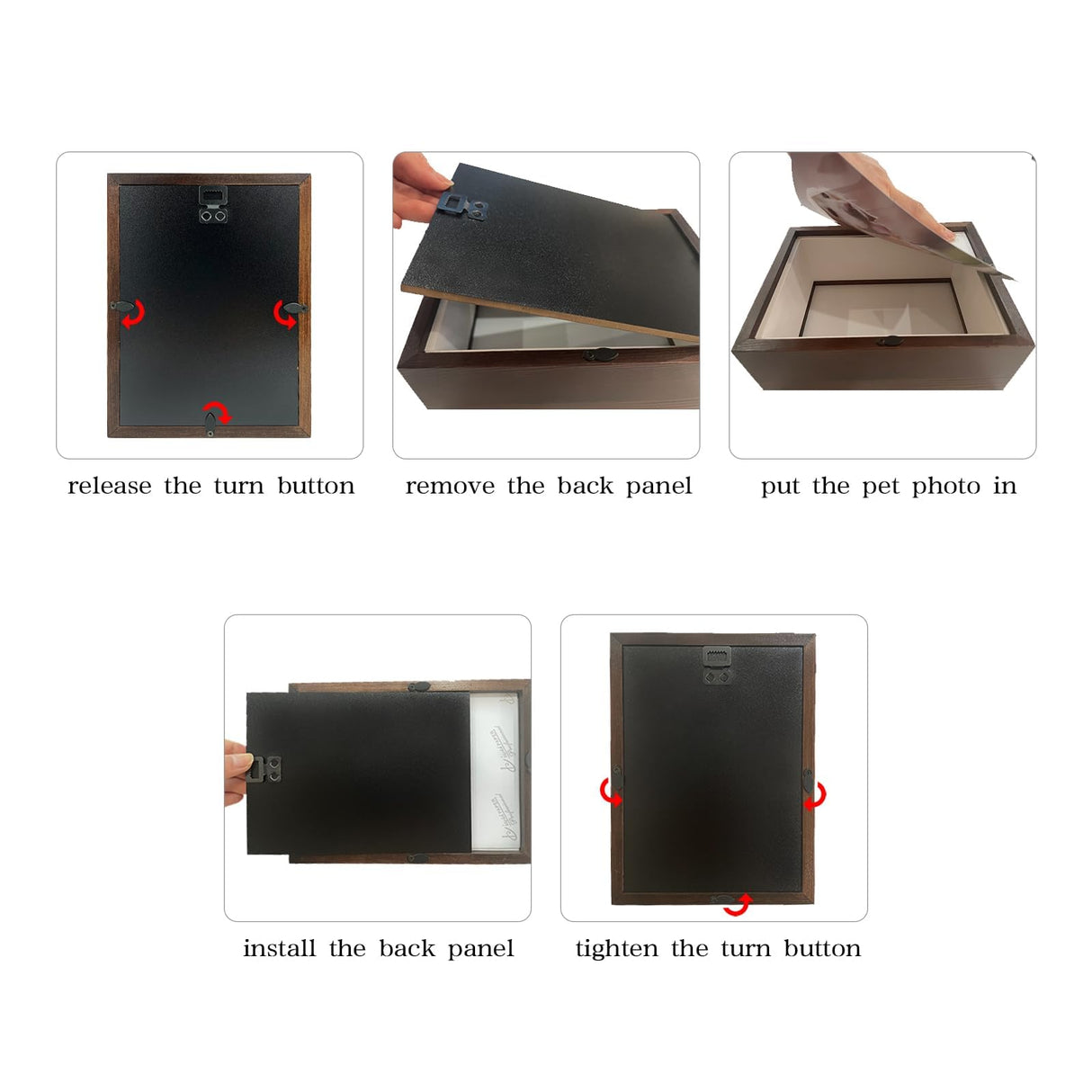 Favonuovy Pet Paw Print Kit with Picture Frame Shadow Box 5x7 for Dogs and Cats Pet Clay Paw Print Impression Kit Keepsake Pet Loss Memorial Sympathy and Remembrance Gifts for Dog Lovers Favonuovy