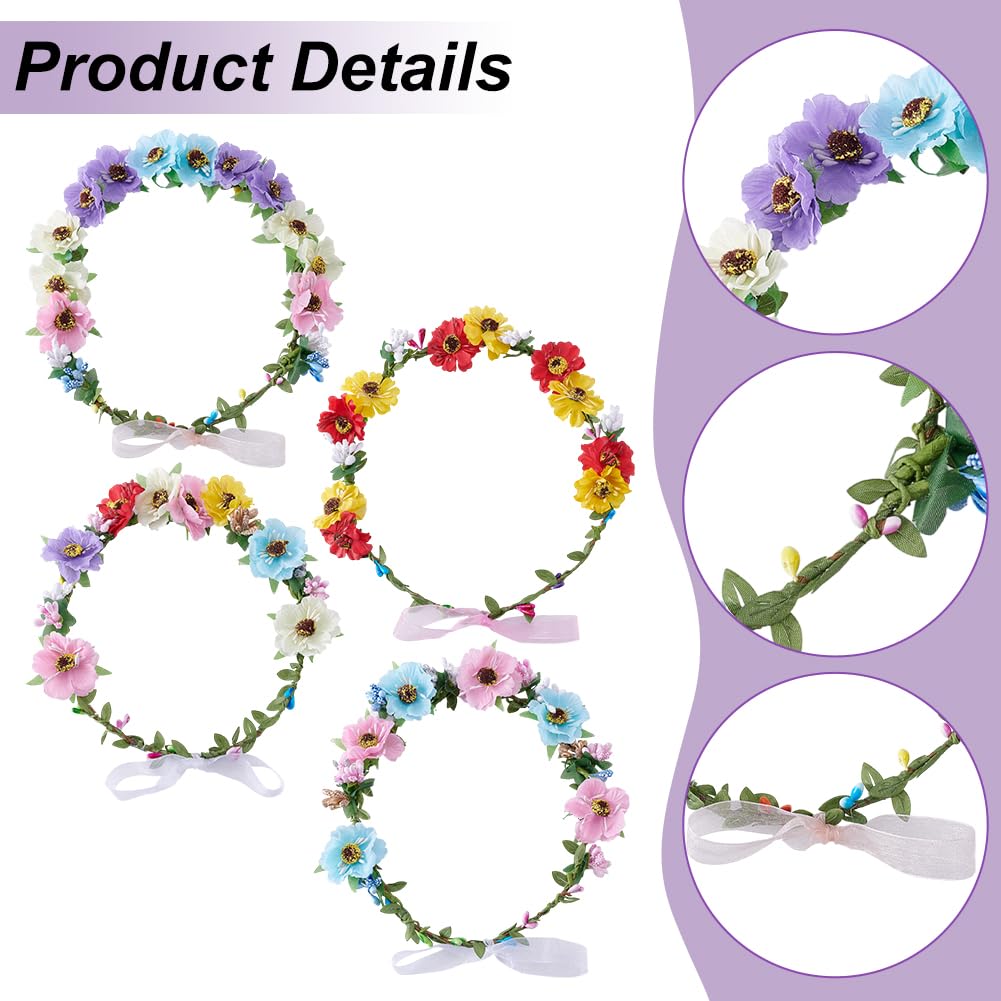 FREEBLOSS 16 Set Flower Crowns Making Kit Make Your Own Flower Crown Wreath Headbands Handmade Hair Accessories DIY Floral Crown Garland Kit FREEBLOSS
