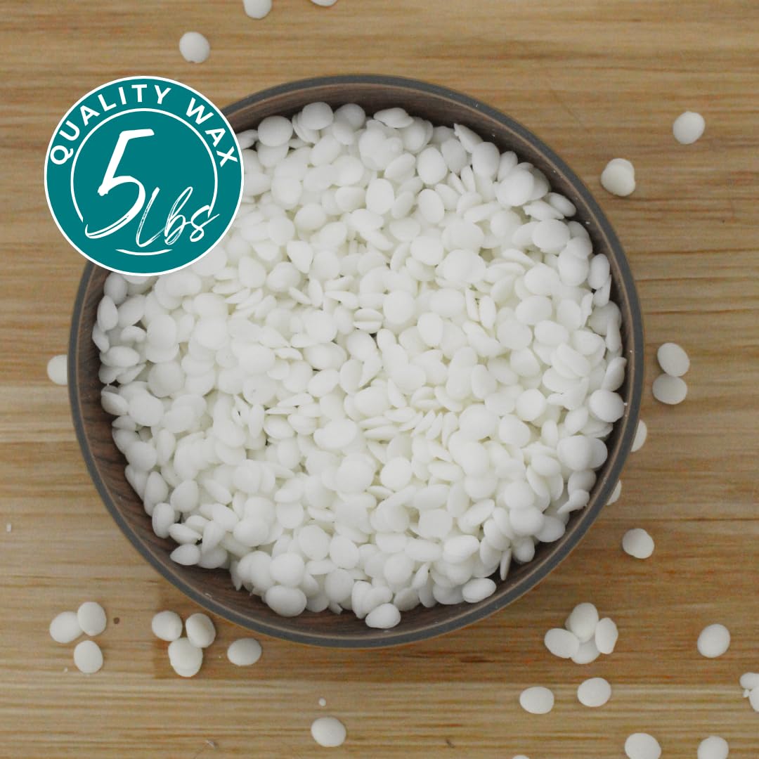 Coconut Soy Wax Beads for Candle Making | 5lb Coconut Soy Candle Wax Pastilles for Candlemaking | Smooth Blend for High Load Fragrance Formulation | Candle Making Supplies Direct Candle Supply