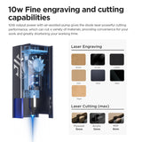 ACMER P2 Laser Engraver,10W(1000mW) Output Laser Cutting Machine,Laser Engraving Machine,CNC Laser Cutting Machine and Engraving Machine for Stainless Steel,Wood,Metal,Acrylic,Leather and More ACMER