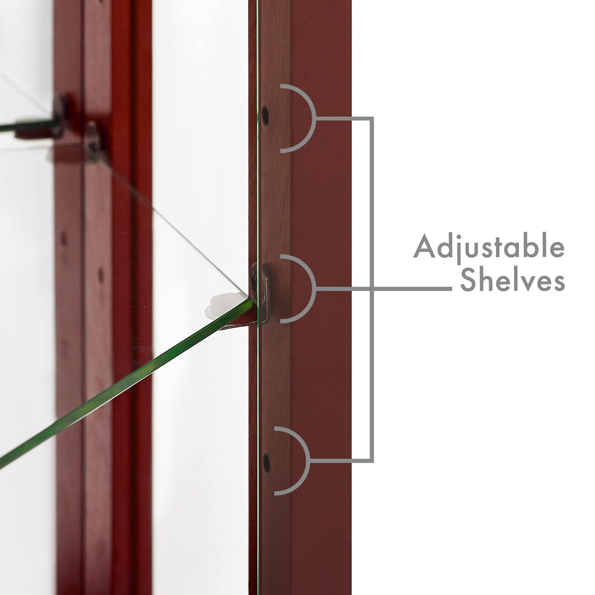 HomJoones Lighted Corner Display Curio Cabinet, 70" Tall Wooden Curved Shelving Unit with Tempered Glass Door, Bar and Liquor Storage Area with 6 Shelves (Cherry) HomJoones