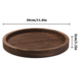 Hatway Wooden Decorative Tray Candle Holder Round Wood Tray Home Decor,Centerpieces Plates for Table centerpieces for CoffeeTable,Christmas Decor Hatway