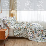 Jarson Floral Quilt Set King Size,3-Piece Lightweight Spring Summer Country Bedspread,Reverisible Patchwork Botanical Flowers Bedding Set(1 Coverlet & 2 Pillow Shams) Jarson