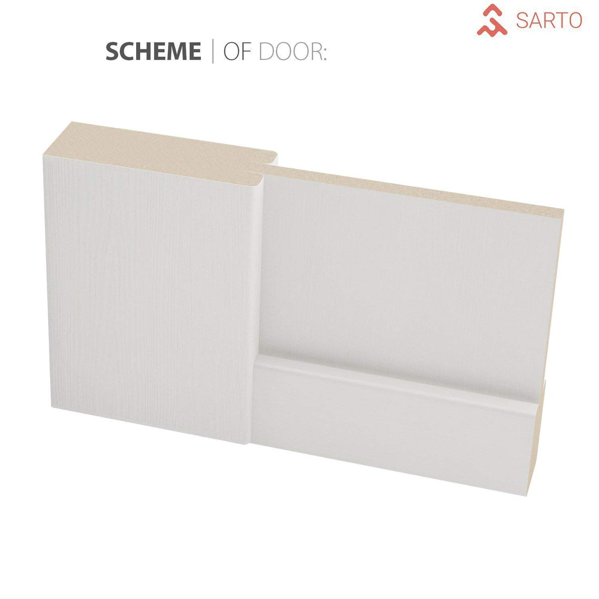 SARTODOORS Sliding Closet Bypass Doors 72 x 96 with Hardware | Quadro 4111 White Ash | Sturdy Top Mount Rails Moldings Trims Hardware Set | Modern MDF Solid Bedroom Wardrobe Doors SARTODOORS