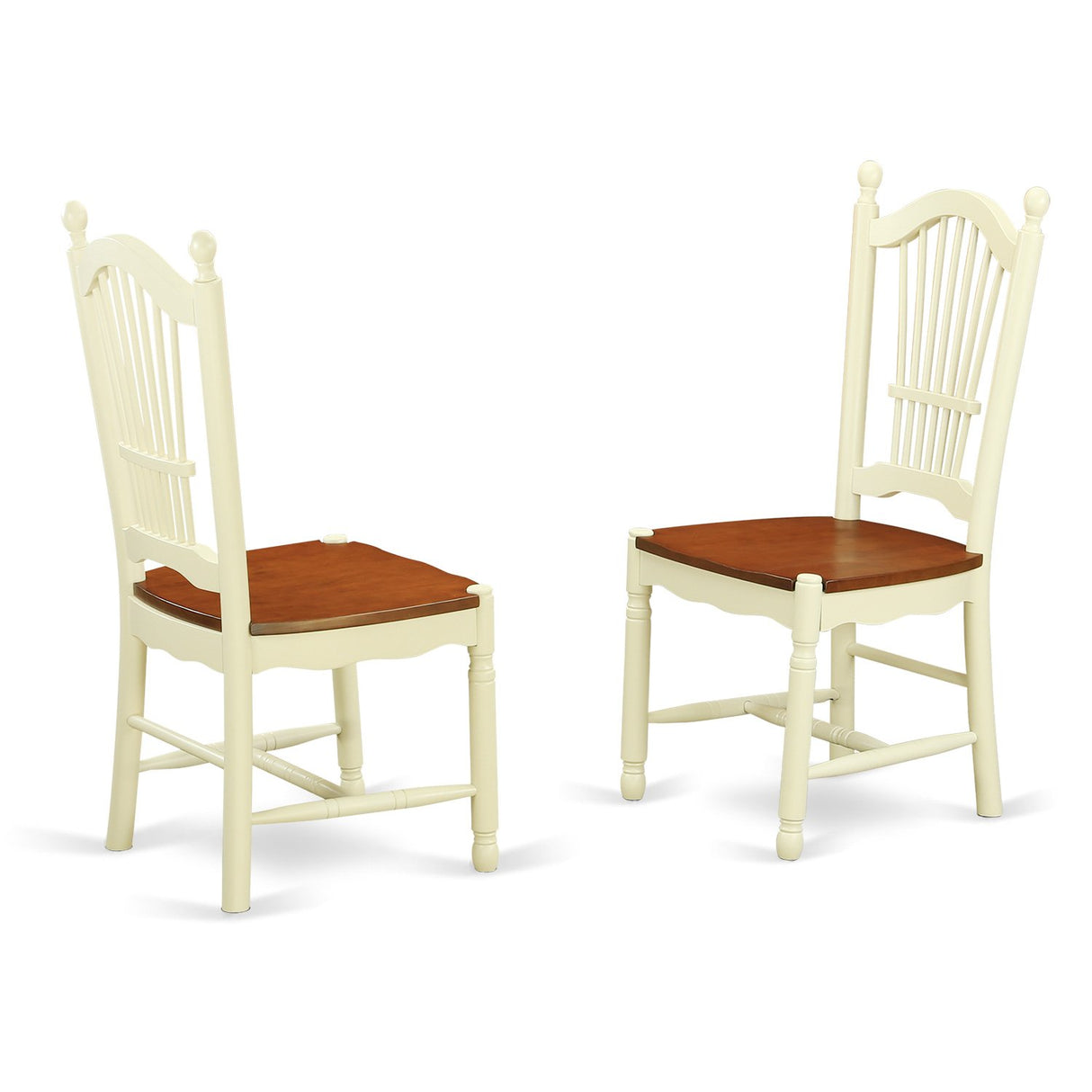 East West Furniture HLDO5-BMK-W 5 Piece Dining Table Set for 4 Includes a Round Kitchen Table with Pedestal and 4 Kitchen Dining Chairs, 42x42 Inch, Buttermilk & Cherry East West Furniture