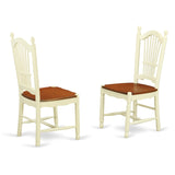 East West Furniture HLDO5-BMK-W 5 Piece Dining Table Set for 4 Includes a Round Kitchen Table with Pedestal and 4 Kitchen Dining Chairs, 42x42 Inch, Buttermilk & Cherry East West Furniture