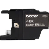 Brother Genuine High Yield Black Ink Cartridge, LC75BK, Replacement Black Ink, Page Yield Up To 600 Pages, LC75 Brother