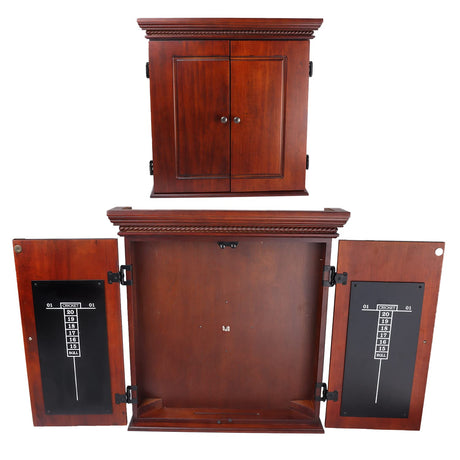 GSE Professional Solid Wood Classic Official Size Dartboard Cabinet with Dart Scoreboard for Game Room. Dart Board & Darts Not Included（Premium Brown） GSE Games & Sports Expert