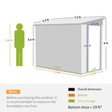 Outsunny 4' x 8' Metal Outdoor Storage Shed, Lean to Storage Shed, Garden Tool Storage House with Lockable Door and 2 Air Vents for Backyard, Patio, Lawn, Brown Outsunny