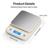 Digital Food Scale for Kitchen 11lb/0.1oz, 5kg/0.1g, Kitchen Scale for Cooking Baking, Built-in 300mAh Li-Battery, Rechargeable Type-C Charging White (1) Meilen