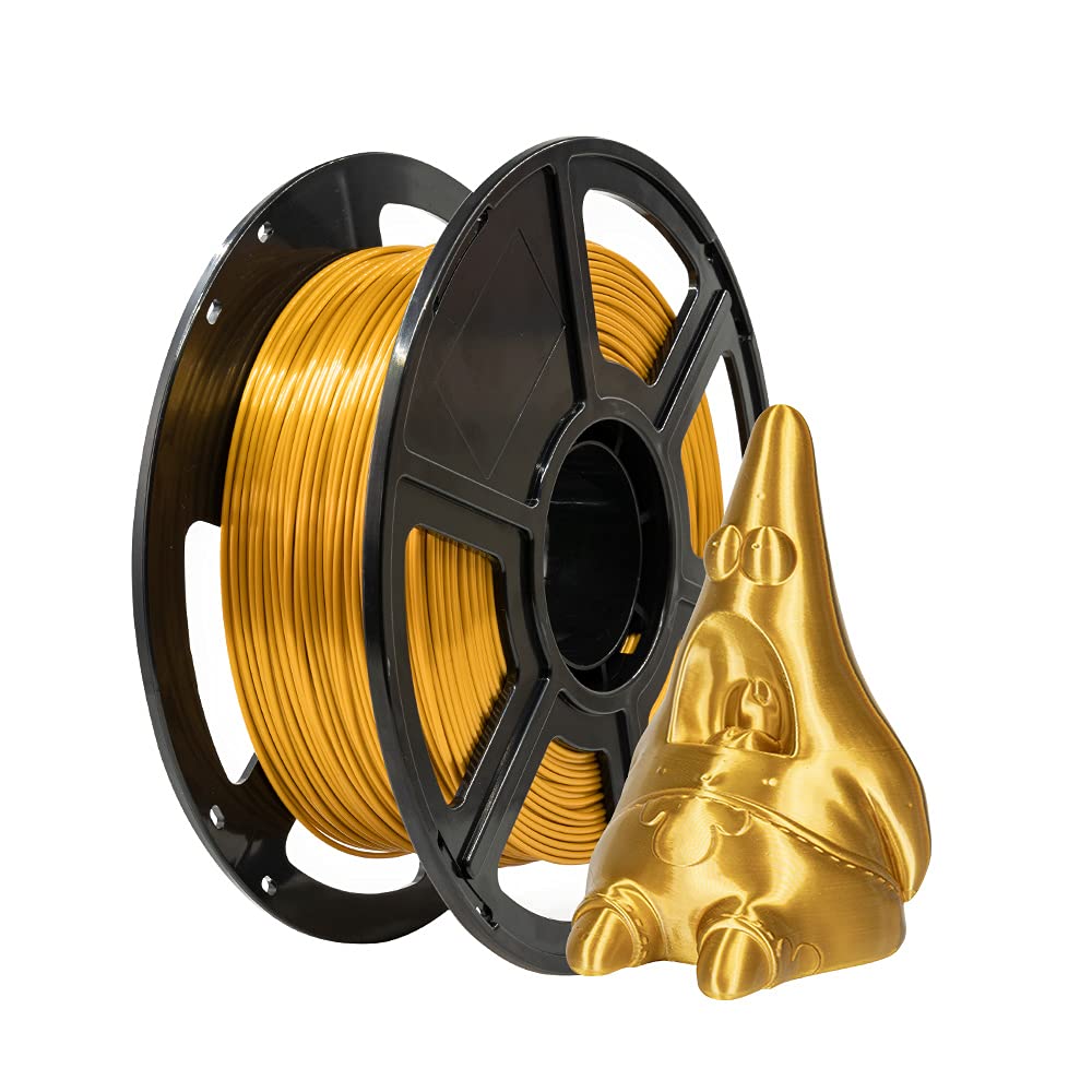 Flashforge 3D Printer Filament Silk PLA 1.75mm 1kg Spool-Dimensional Accuracy +/- 0.02mm (Gold) - WoodArtSupply