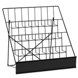 QWORK 4-Tiered Metal Book Display Stand – 18.4 x 16.6 x 14.5, Book Signing Wire Rack, Space-Saving Tabletop Cd Display Countertop Magazine Rack for Picture Literature Brochure Library Classroom QWORK