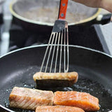 La Cuisine Fish Slotted Spatula Turner with Beveled Edged Stainless Steel, For Flipping Fish Egg Pancake Patties Fries. Blade 6.5", Size 11" La Cuisine for life