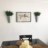 Mkono Galvanized Metal Wall Planter Farmhouse Wall Vase for Artificial Plants Flowers, Rustic Hanging Fake Flowers Holder Country Home Bedroom Living Room Decor Set of 2, Silver, Small Mkono