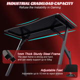 HLDIRECT 40 Inch Gaming Desk with Carbon Fibre Surface- A Shape Large Computer Desk Gaming Table Ergonomic Pc Gaming Workstation Home Office Desks HLDIRECT