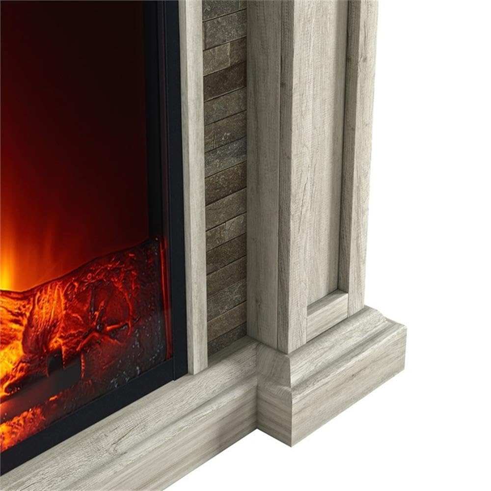 LIVILAND 48" Electric Fireplace with Realistic Flame Effect - Gray LIVILAND