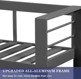 Wisteria Lane Outdoor Patio Furniture Set, 4 Pieces Aluminum Sectional Sofa, Metal Patio Conversation Set with Loveseat, 5 Inch Grey Cushion and Coffee Table (Dark Grey & Grey) Wisteria Lane