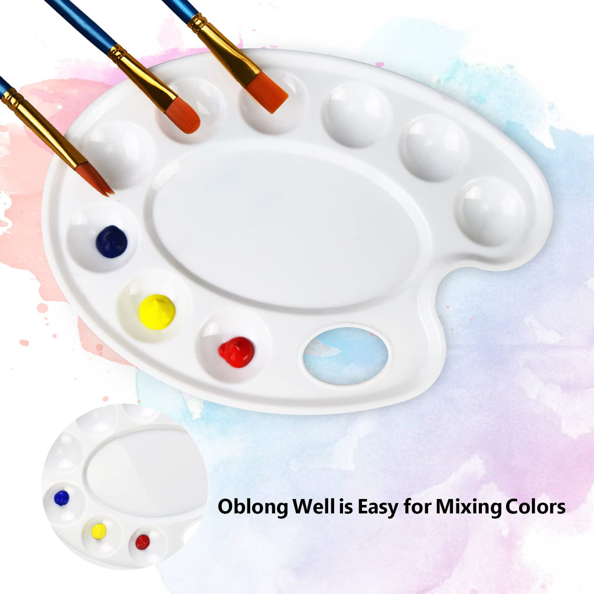 Hulameda Update 30pcs Paint Tray Palettes,Plastic Paint Tray Palette,Paint Palettes,Paint Pallets with 9 Wells for Adults & Kids, or Painting or DIY Craft Class,White Hulameda