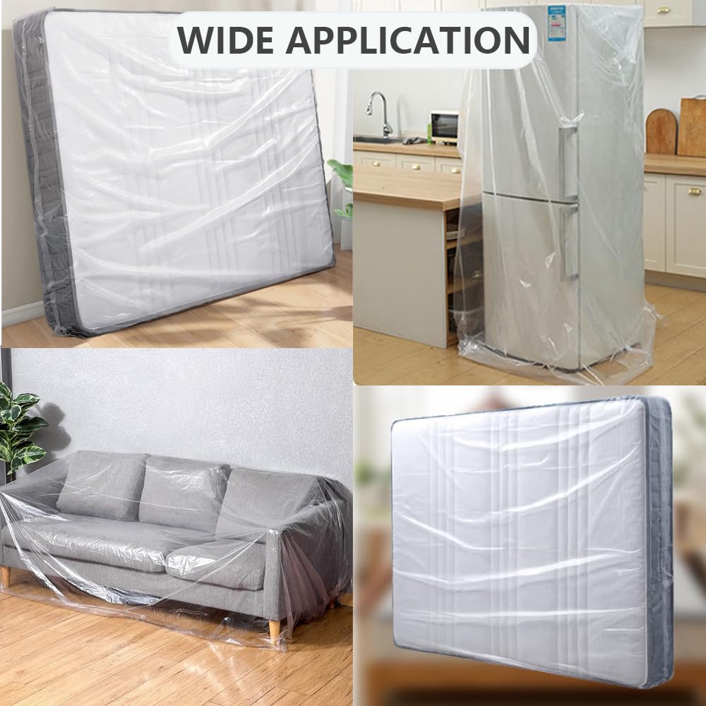 Plastic Mattress Bag for Moving Storage, Mattress Protector Cover ,Mattress Bag for Disposal (Queen) SANEMBER