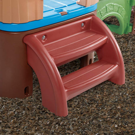 Step2 Clubhouse Climber, Kids Outdoor Playset, Backyard Playground Set, 2 Slides, Climbing Wall, Elevated Playhouse, Outside Jungle Gym, For Toddlers 2-6 Years Old Step2