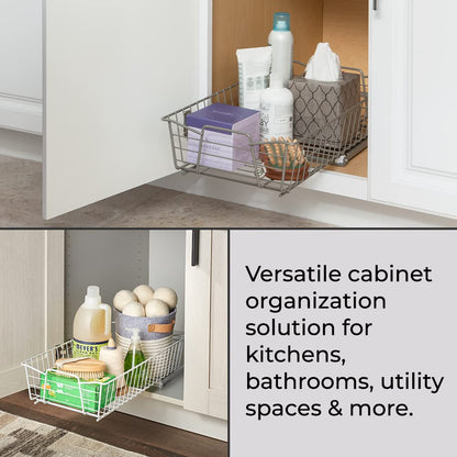 ClosetMaid 11 in. Pull Out Cabinet Organizer, Heavy Duty, Slide Out Pantry Shelves Drawers for Kitchen, Bathroom, White