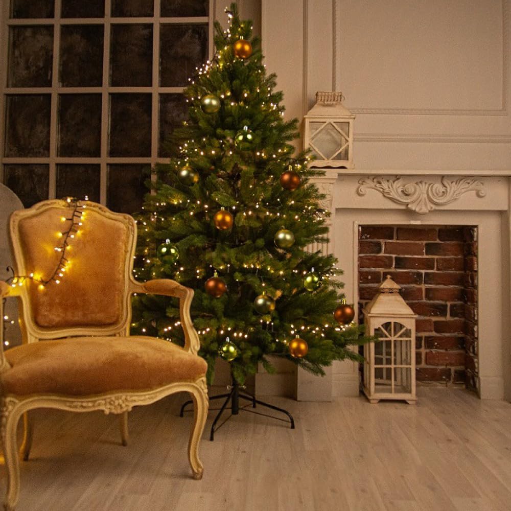 Finphoon Metal Christmas Tree Stand, Foldable Xmas Tree Base for 4-8 Ft Artificial Trees, 15.7 Inch Replacement Christmas Tree Stand Bracket Fits 0.5-1.57 Inch Poles,Dark Green Finphoon