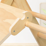 Pelnuies Pikler Triangle Set, 5 in 1 Wooden Montessori Climbing Set with Ramp for Sliding or Climbing, Foldable Toddler Climbing Toys Indoor Playground, Jungle Gyms for Toddlers 1-3, Natural Pelnuies
