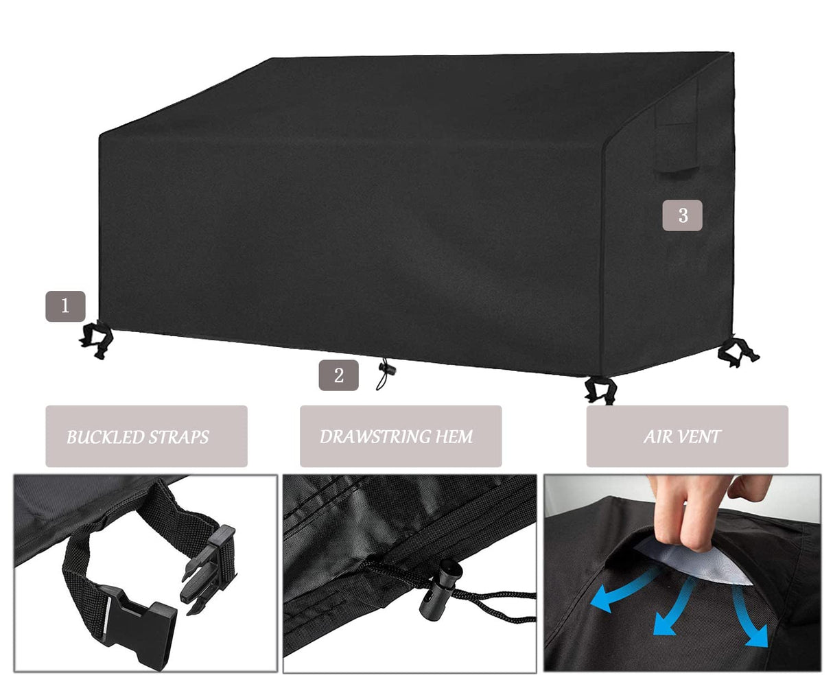 SIRUITON Patio Furniture Covers, Outdoor Furniture Cover Waterproof 4-Piece, Patio Furniture Set Covers, Heavy Duty Durable and Water Resistant Fabric, Fit for Chairs, Couch, Coffee Table, Black SIRUITON