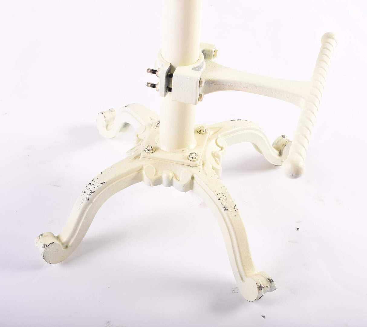 Diwhy Rustic Industrial Farmhouse Tractor Seat Adjustable Height 21.65-27.56in Bar Stool Industrial Bar Chair (Aged White, Cast Iron) Diwhy