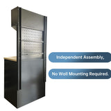 JZD Workshop Cabinet Set System with Wood Tabletop, for Garage Organization, Wall Mounting Not Necessary JZD