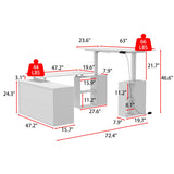 Homsee Electric Height Adjustable Standing Desk with Storage Cabinet, U-Shaped Computer Desk with Drawer & Open Shelves for Home Office, Workstation Desk for Writing Study Work Executive, White Homsee