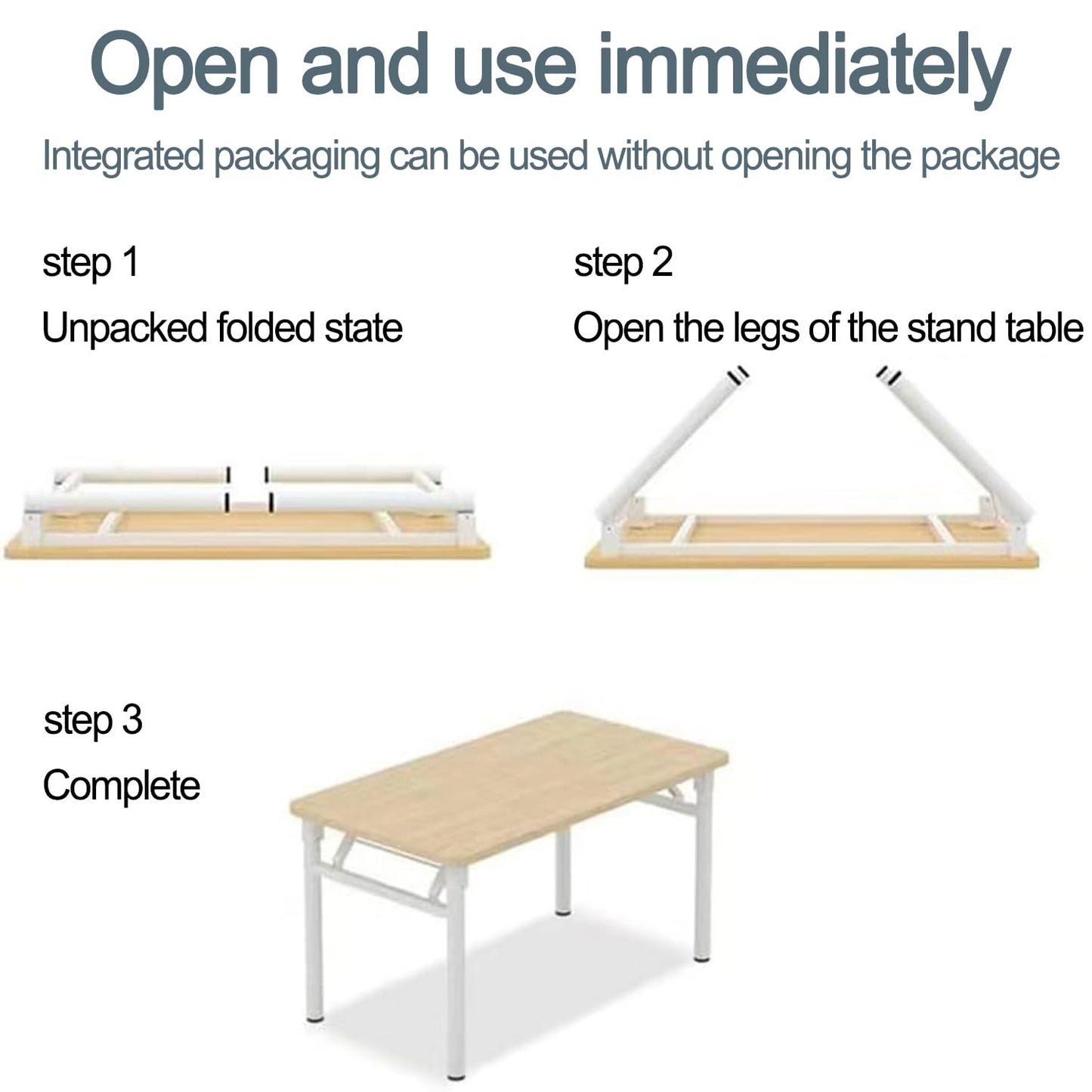 XUEGW Computer Desk Study Table No Assembly Required, Writing Computer Desk Space Saving Foldable Table Simple… - WoodArtSupply