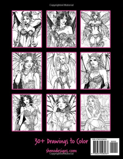 Dark Fairies Adult Coloring Book: Fantasy Fairy Women in Gothic Fashion Outfits. Perfect for Relaxation and Stress Relief