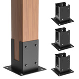 Wilkblck 4×4" Post Base 4PCS Stainless Steel Brackets Woodworks Pergola Kit Deck Post Base Railing Flange Anchor Wood Stand Kit Bolt Down Bracket Kit for 4x4 Lumber Wilkblck