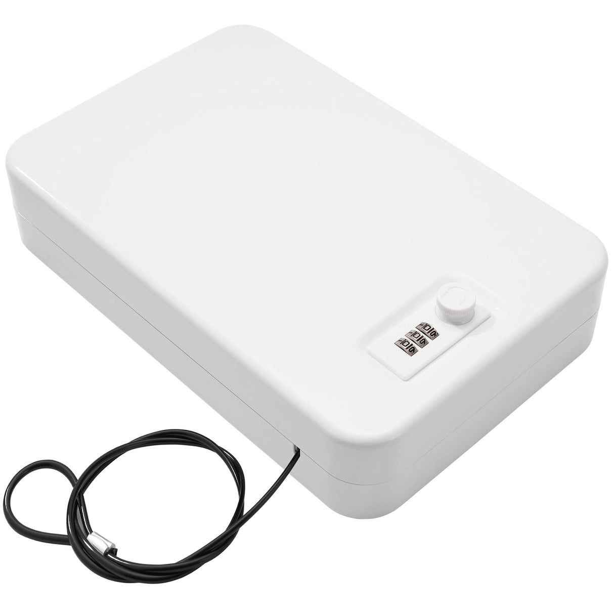 Sgorlds Gun Safe for Pistol, Portable Handgun Lock Box with Combination Lock, Pistol Safe for Car, Home, Travel, 11.5" x7.5" x2.5", White Sgorlds