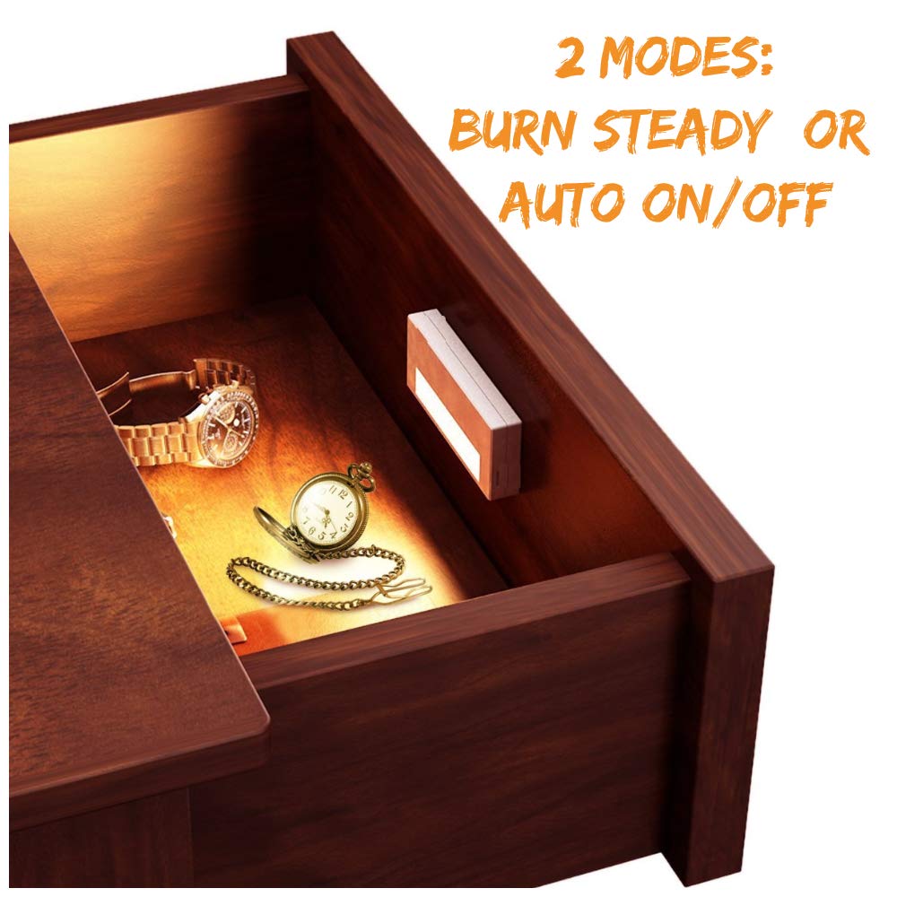 Amagle 4 Pack Door Open Automatic Turn On Off Cupboard Drawer Closet Light Battery Operated Cabinet Light Stick Led Puck Lights Lighting for Wardrobe Kitchen Basement Trunk Pantry Shelf Hutch Gun Safe Amagle