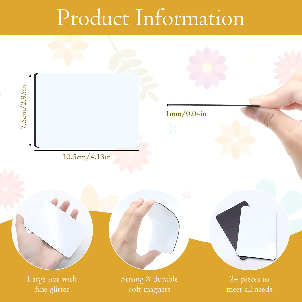 ZYNERY Sublimation Magnet Blanks 3x4.1 inch, 24Pcs Sublimation Blank Fridge Magnets Printable Photos, Personalized Sublimation Magnets for Refrigerator Decoration, Kitchen, Office, Wall ZYNERY