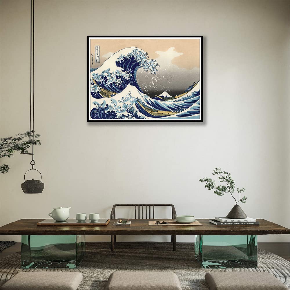 DIY 5D The Great Wave Off Kanagawa by Katsushika Hokusai Diamond Painting Kits for Adults,Full Drill Paint by Numbers Arts Pictures for Home Wall Decor (12x16in) ZZMQ