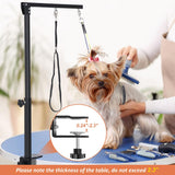 HIDOG Dog Grooming Arm with Clamp, Adjustable Dog Grooming Table Arm with Two No Sit Haunch Holder & Hammock Harness, Foldable Pet Grooming Supplies for Small Medium Dogs HIDOG