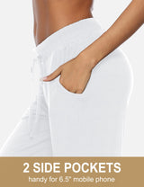 DIBAOLONG Womens Yoga Pants Wide Leg Comfy Drawstring Loose Straight Lounge Running Workout Legging White XS DIBAOLONG