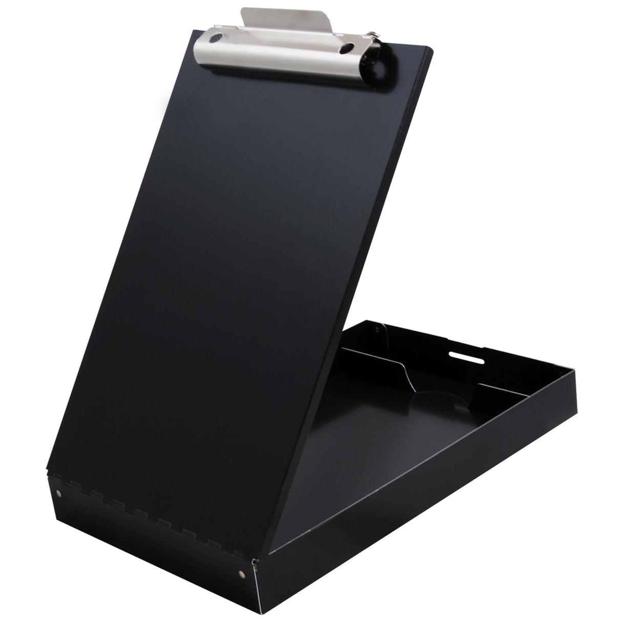 Saunders Metal Clipboard with Storage, Dual Storage Nursing, Letter Size Heavy Duty Contractor with High Capacity Clip and Self Locking Latch, Black, Proudly Made in USA Saunders