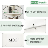 AMERLIFE Curved Corner Storage Cabinet, 65" Tall Freestanding Bookcase with Glass Doors & Adjustable Shelves, 5-Tier Corner Display Cabinet for Living Room, Bathroom, Distressed White AMERLIFE